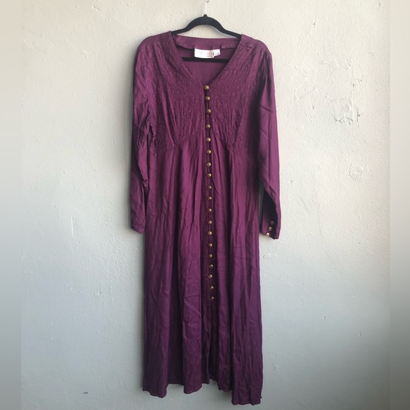 Vintage Passports Pier One Size Large Dress Purple - Picture 1 of 6
